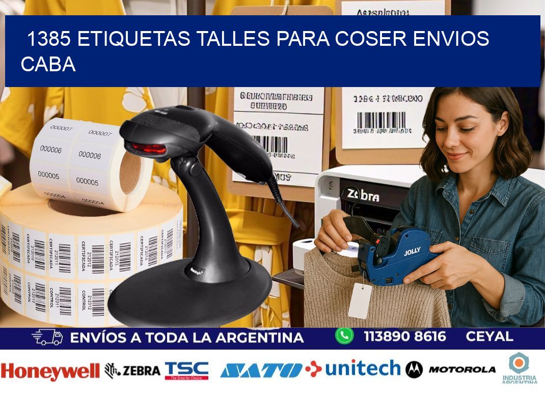 1385 ETIQUETAS TALLES PARA COSER ENVIOS CABA