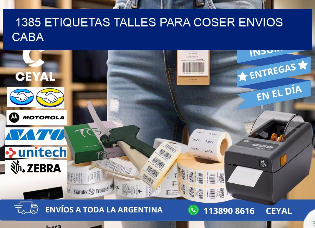 1385 ETIQUETAS TALLES PARA COSER ENVIOS CABA
