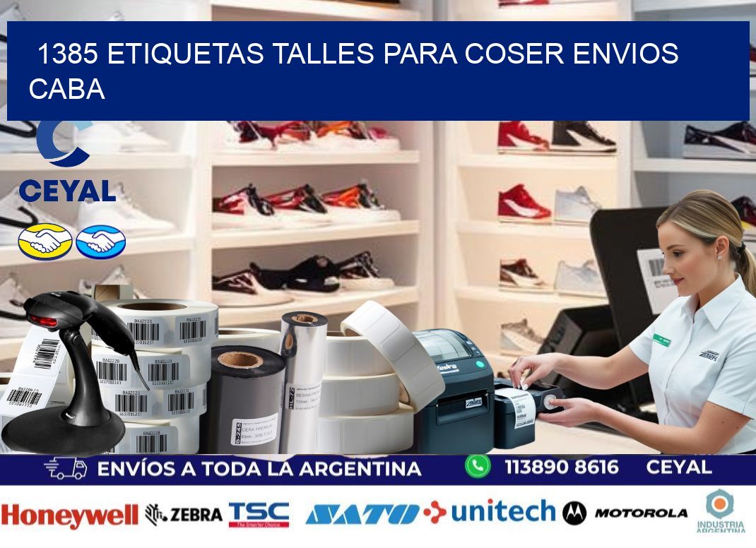1385 ETIQUETAS TALLES PARA COSER ENVIOS CABA