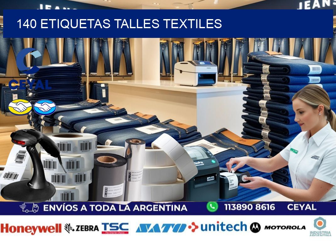 140 ETIQUETAS TALLES TEXTILES
