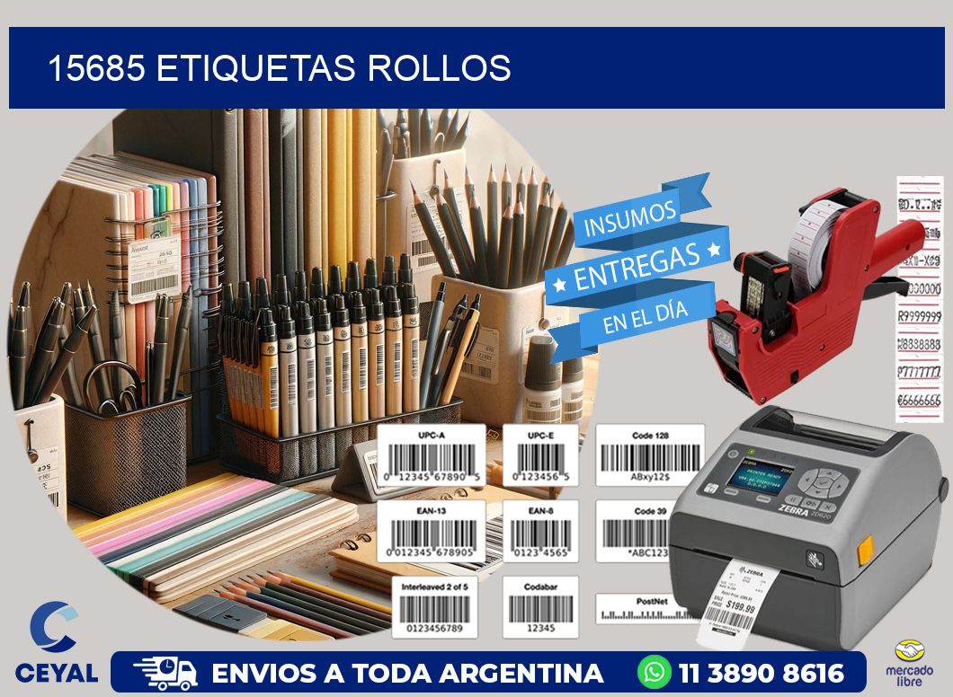 15685 etiquetas rollos