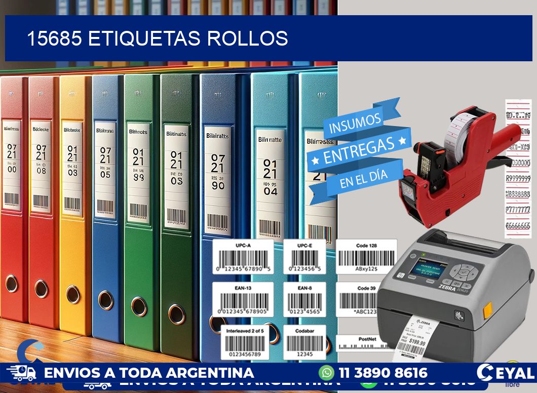 15685 etiquetas rollos