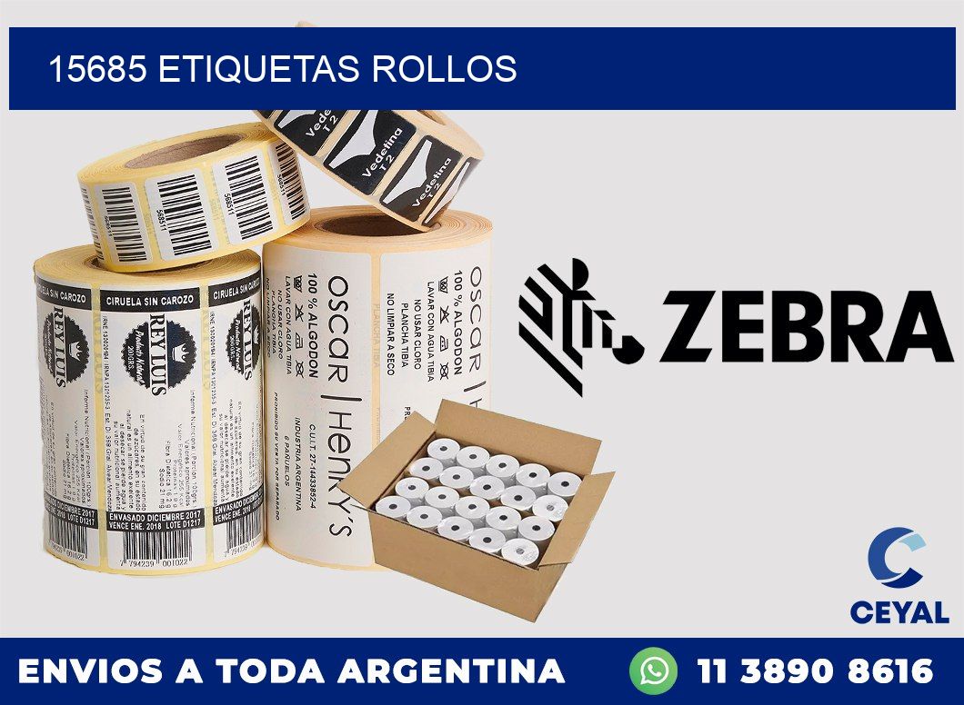 15685 etiquetas rollos