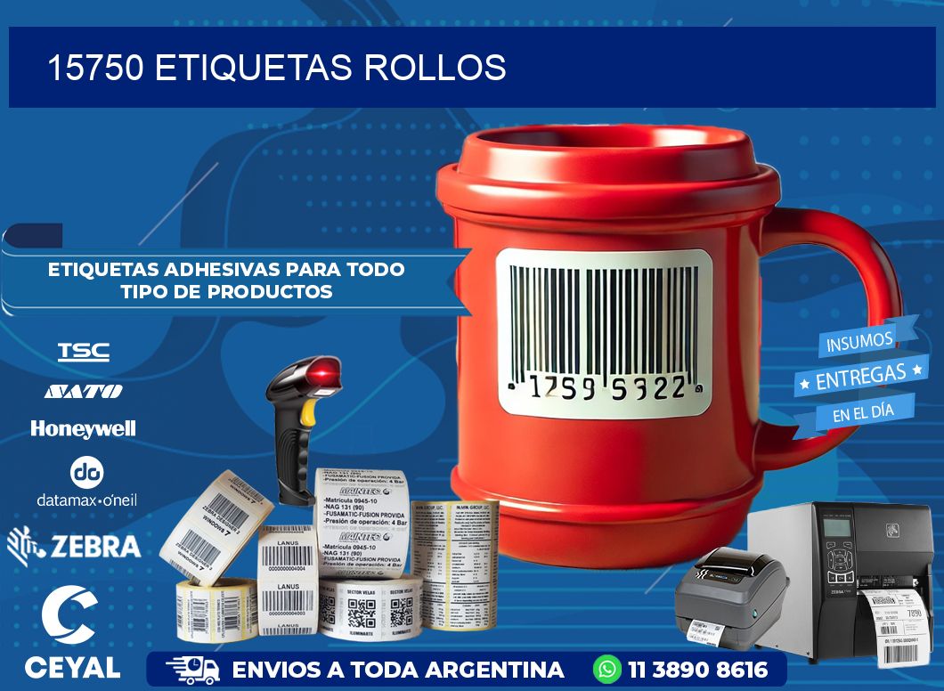 15750 etiquetas rollos