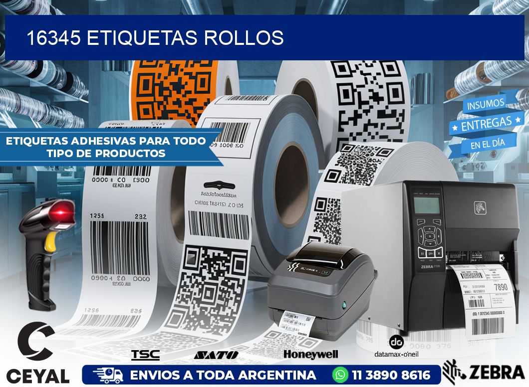 16345 etiquetas rollos