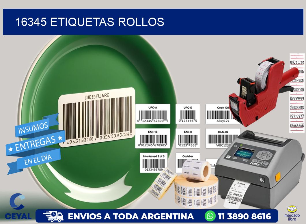 16345 etiquetas rollos