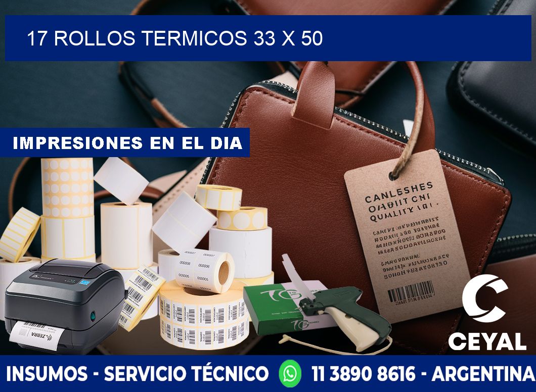 17 ROLLOS TERMICOS 33 x 50