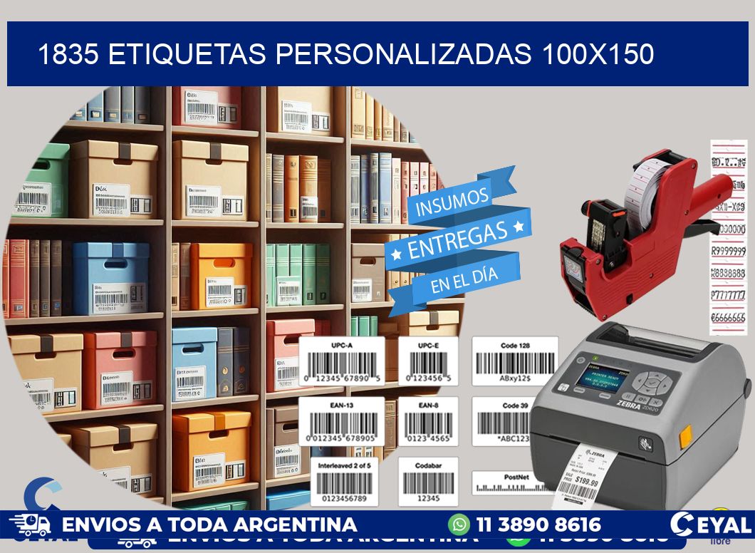 1835 Etiquetas personalizadas 100x150