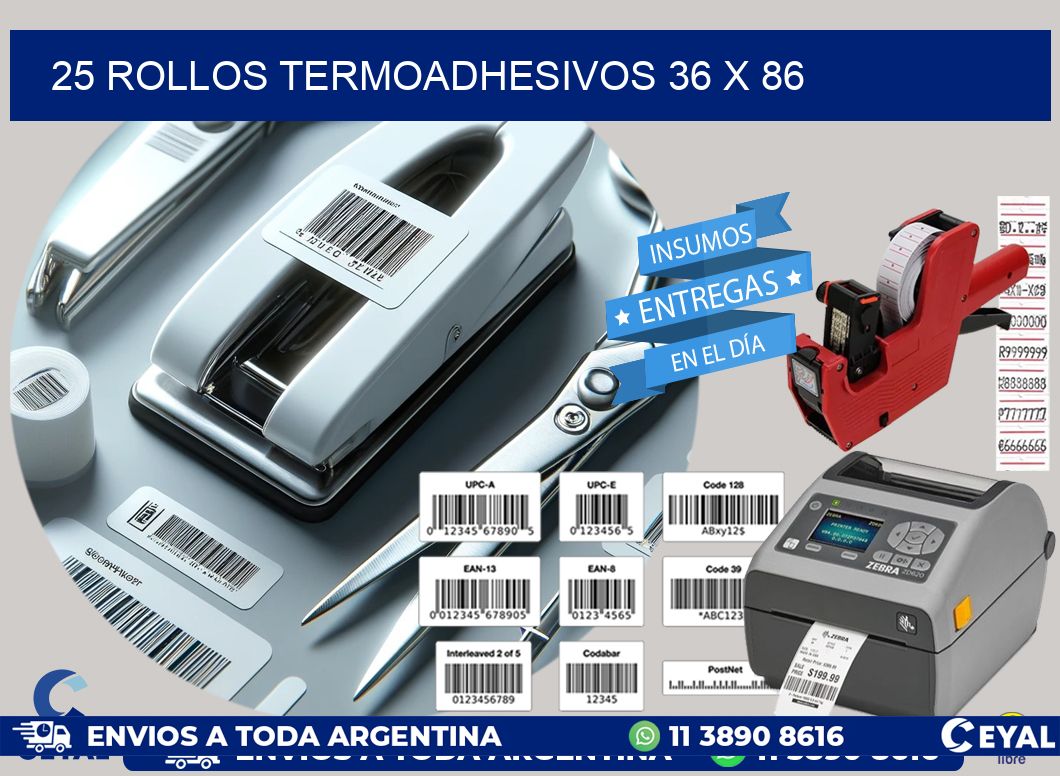 25 ROLLOS TERMOADHESIVOS 36 x 86