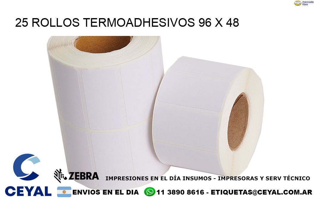 25 ROLLOS TERMOADHESIVOS 96 x 48