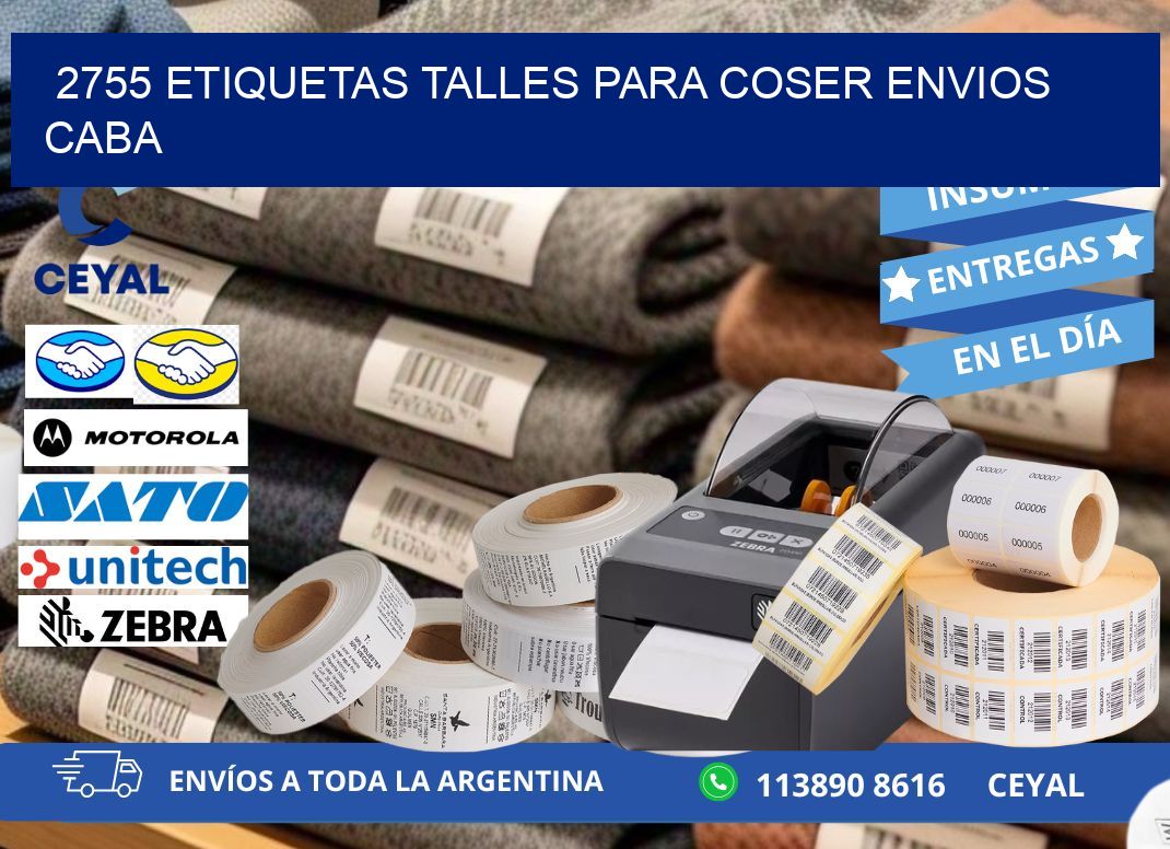 2755 ETIQUETAS TALLES PARA COSER ENVIOS CABA