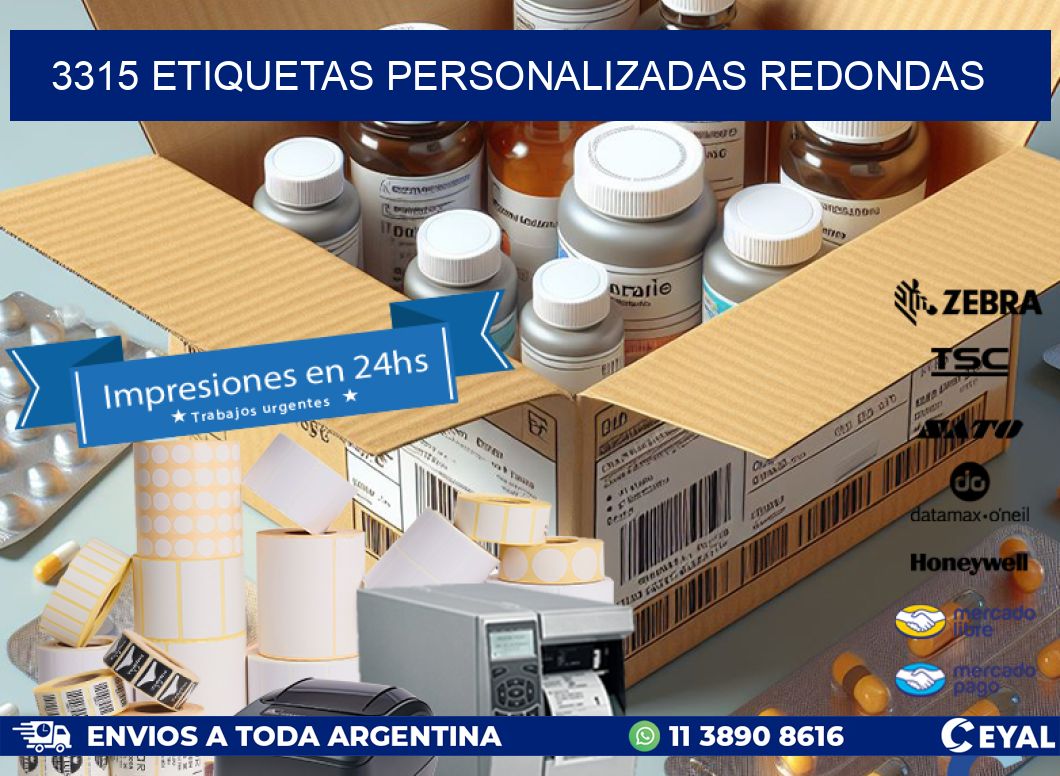 3315 Etiquetas personalizadas redondas