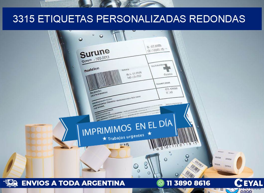 3315 Etiquetas personalizadas redondas