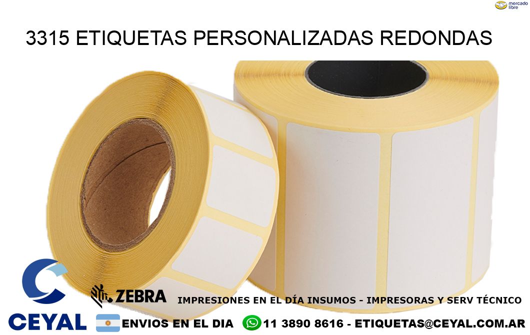 3315 Etiquetas personalizadas redondas