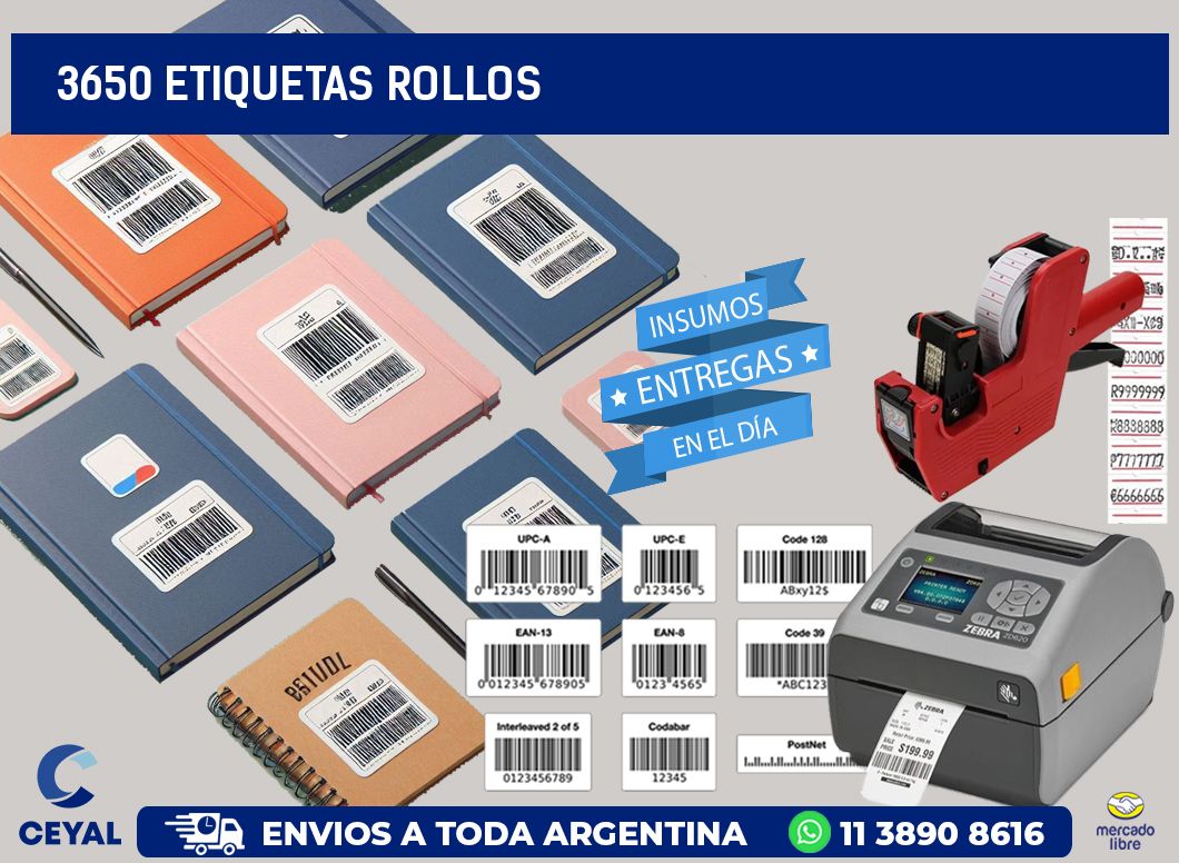 3650 etiquetas rollos
