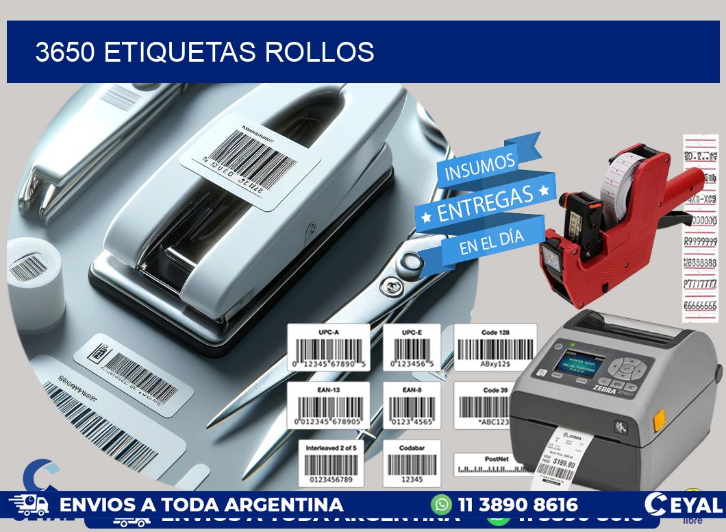 3650 etiquetas rollos