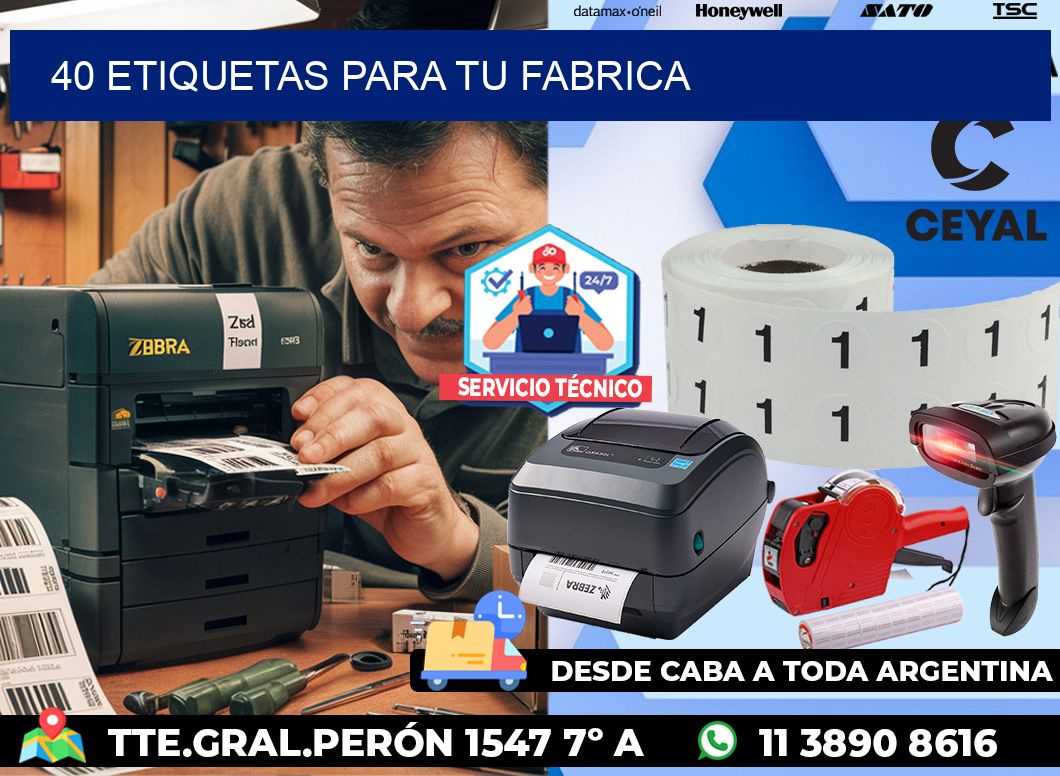 40 etiquetas para tu fabrica
