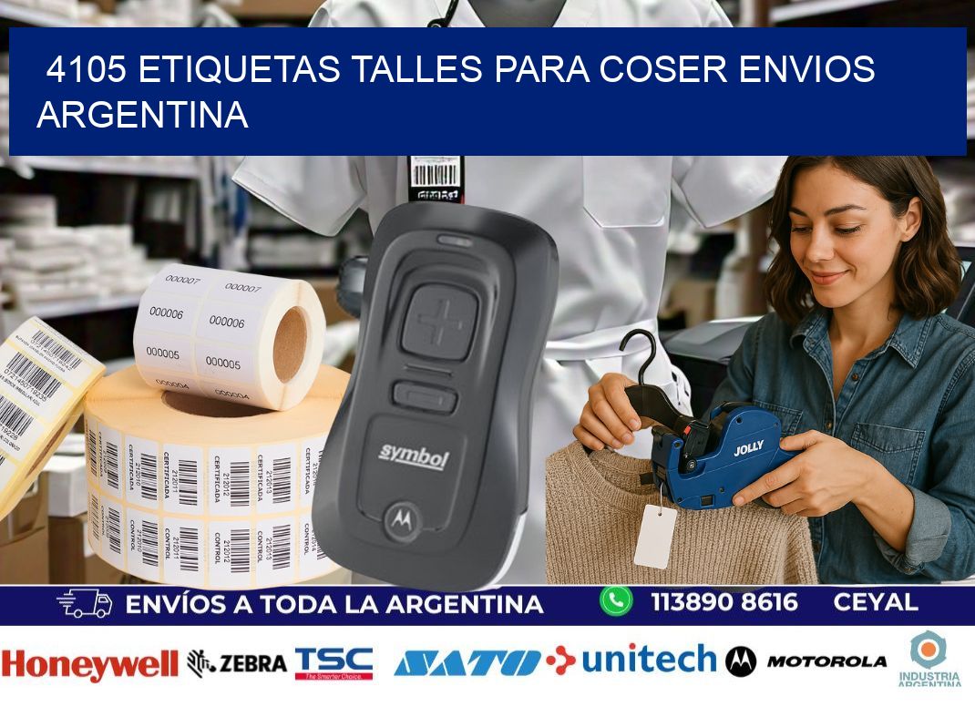 4105 ETIQUETAS TALLES PARA COSER ENVIOS ARGENTINA