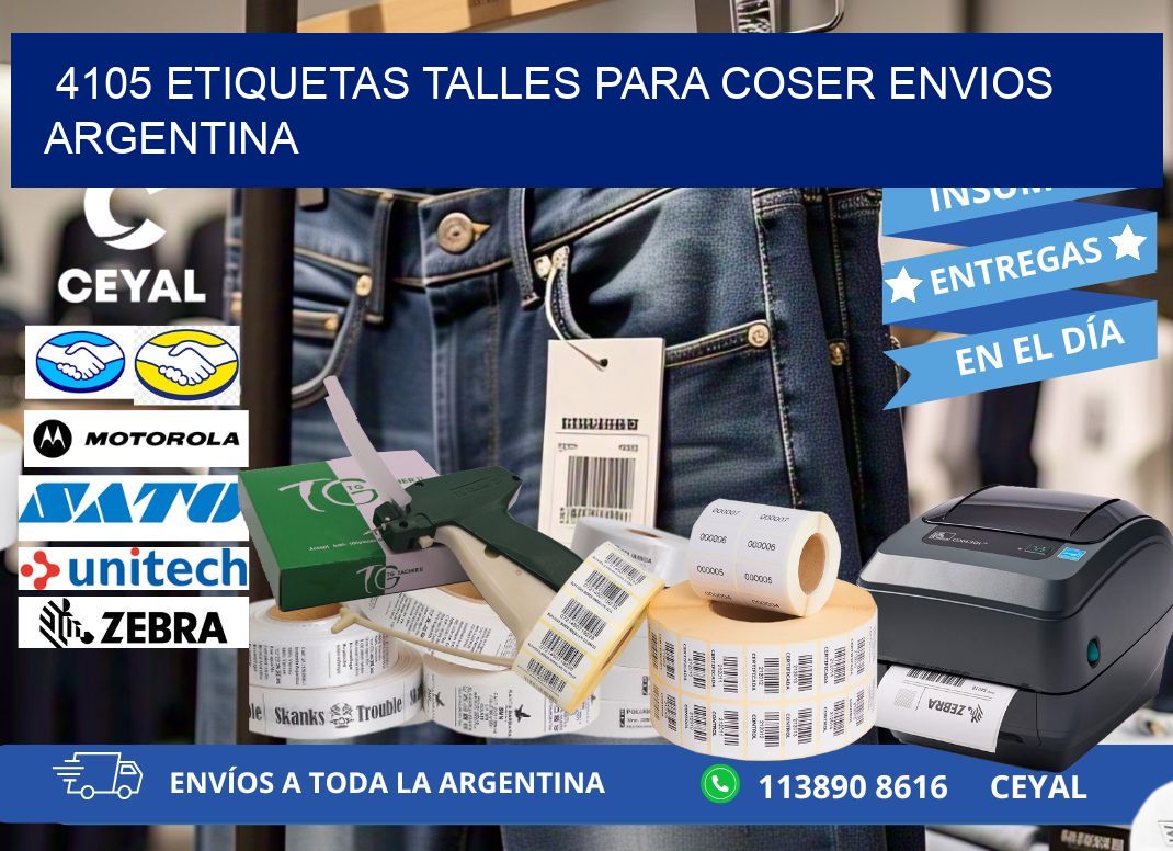 4105 ETIQUETAS TALLES PARA COSER ENVIOS ARGENTINA