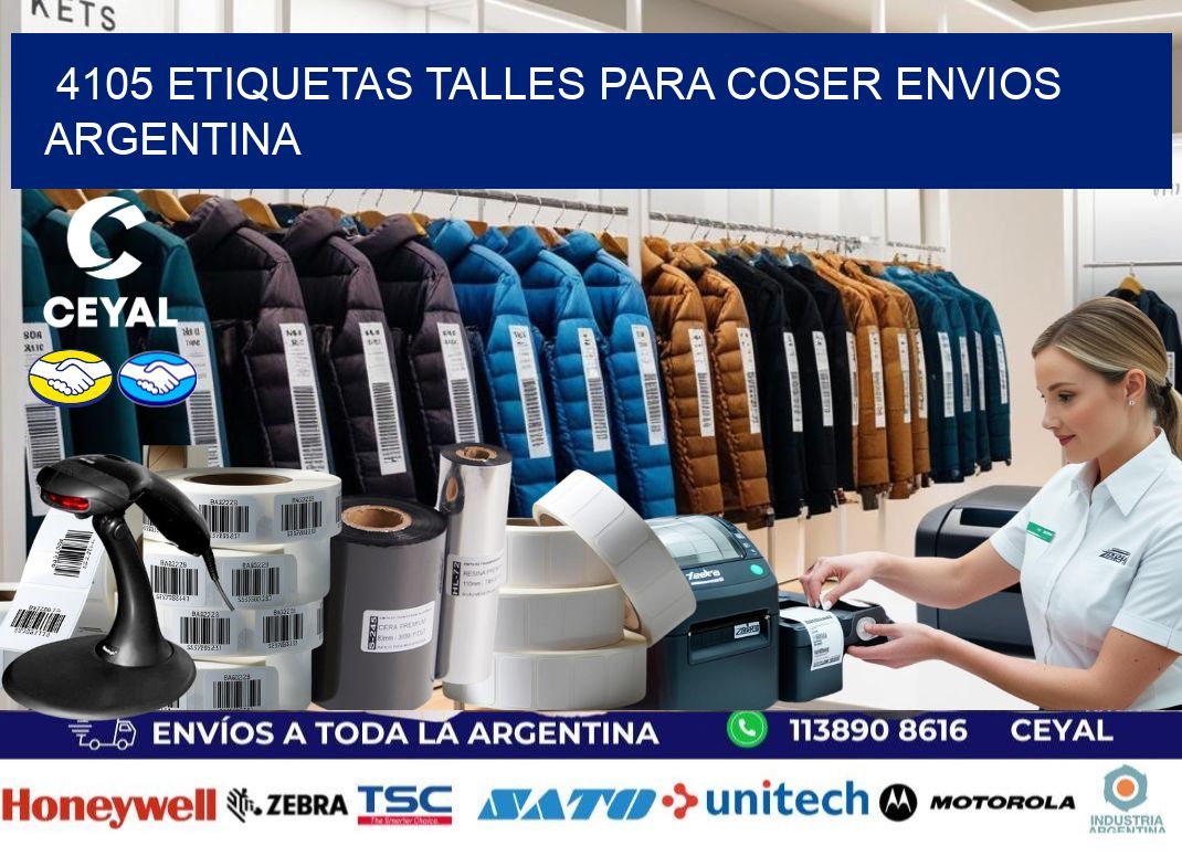 4105 ETIQUETAS TALLES PARA COSER ENVIOS ARGENTINA