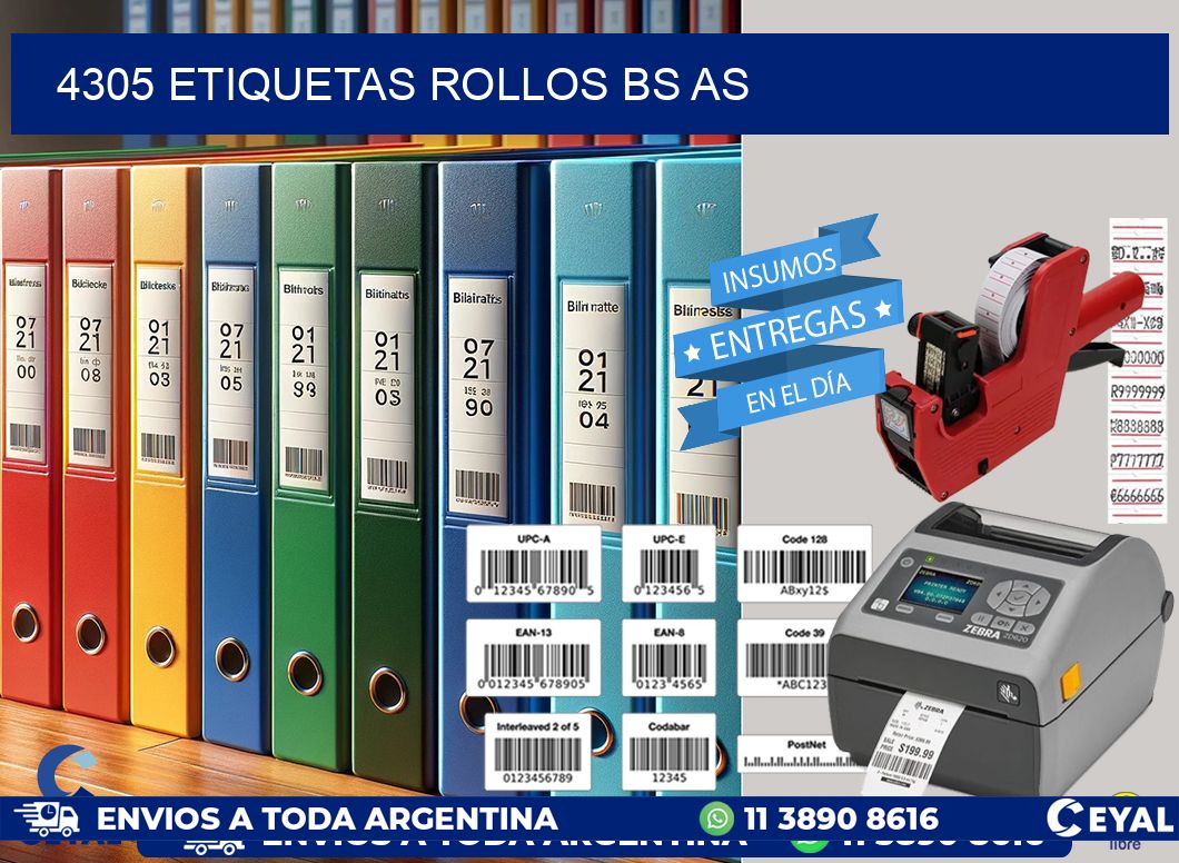 4305 etiquetas rollos BS AS