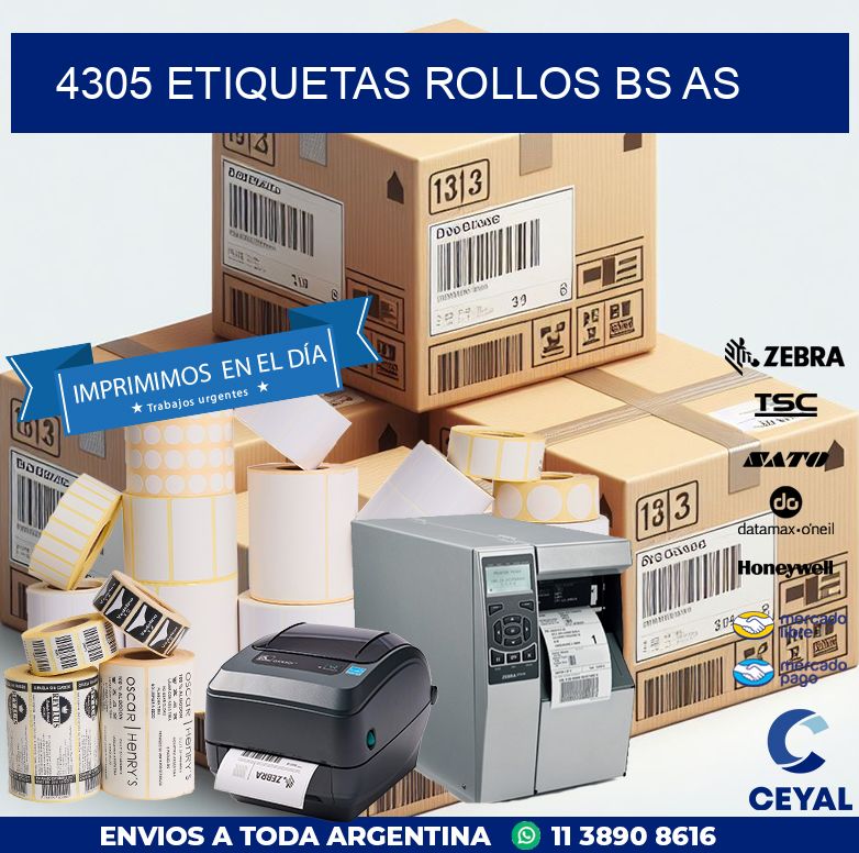 4305 etiquetas rollos BS AS