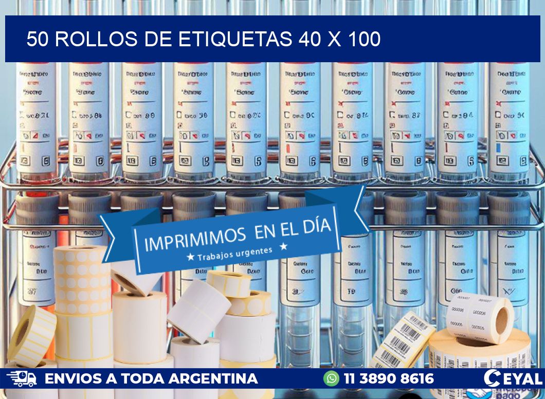 50 ROLLOS DE ETIQUETAS 40 x 100