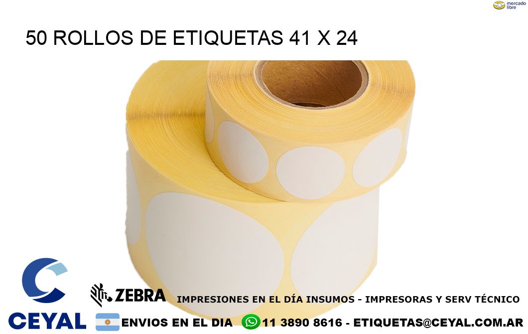 50 ROLLOS DE ETIQUETAS 41 x 24