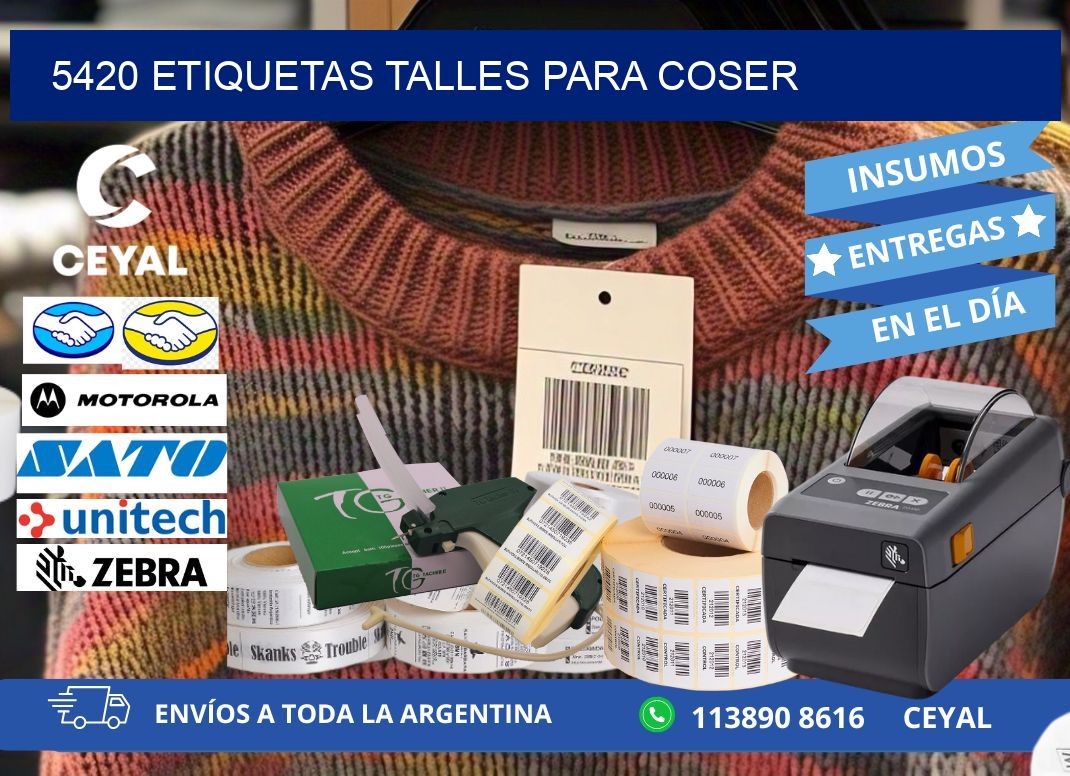 5420 ETIQUETAS TALLES PARA COSER