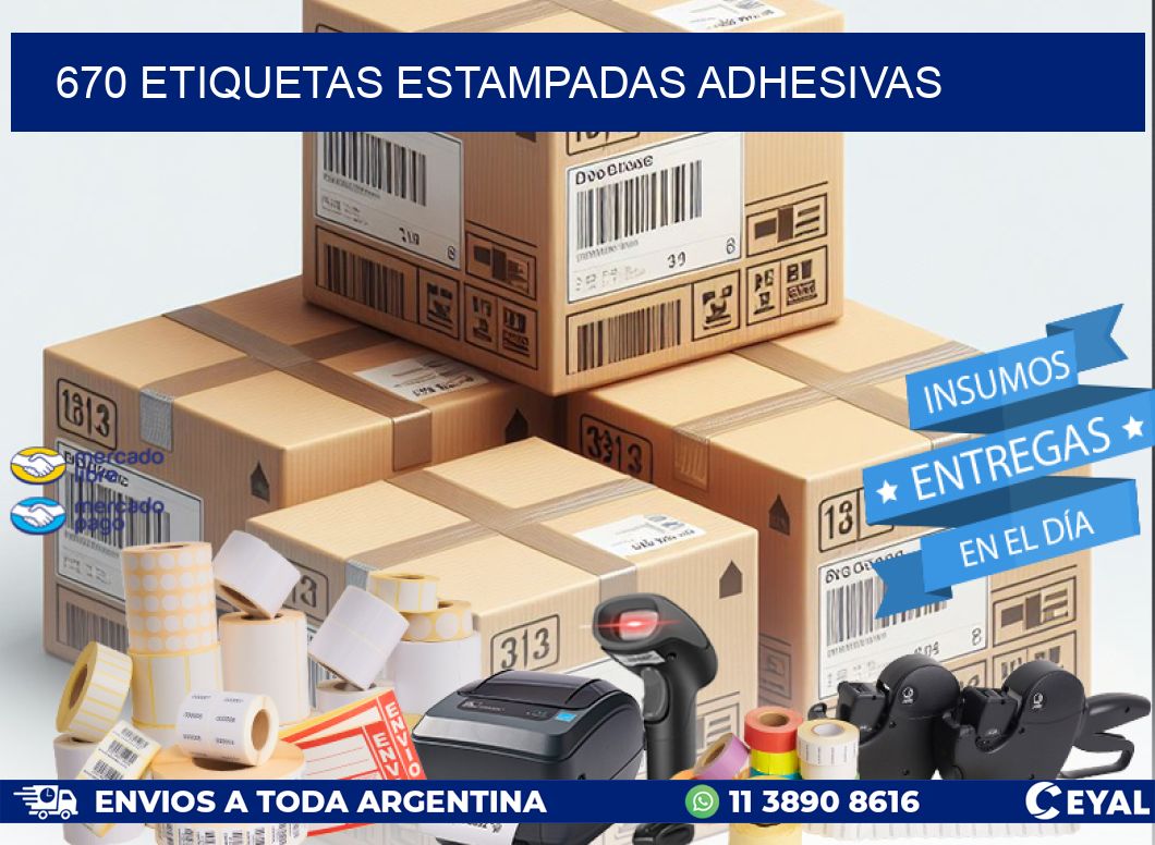670 etiquetas estampadas adhesivas