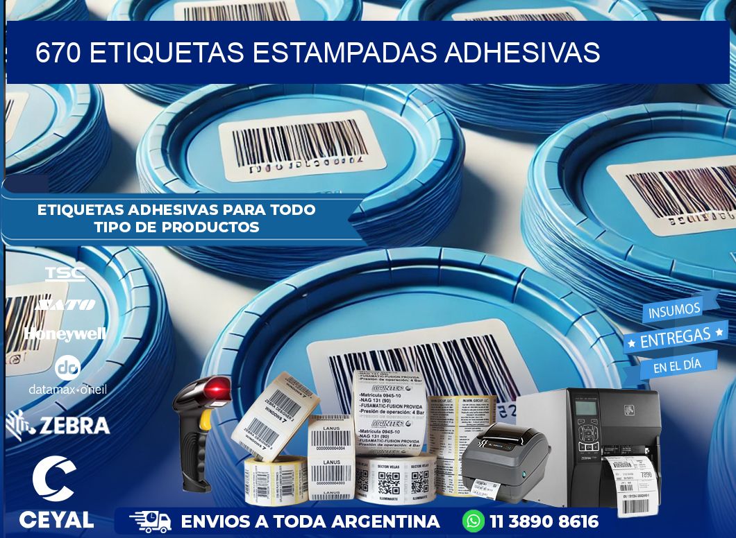670 etiquetas estampadas adhesivas