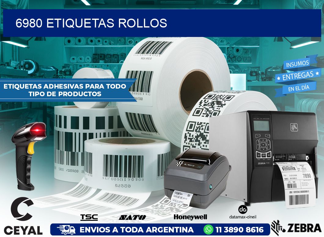 6980 etiquetas rollos