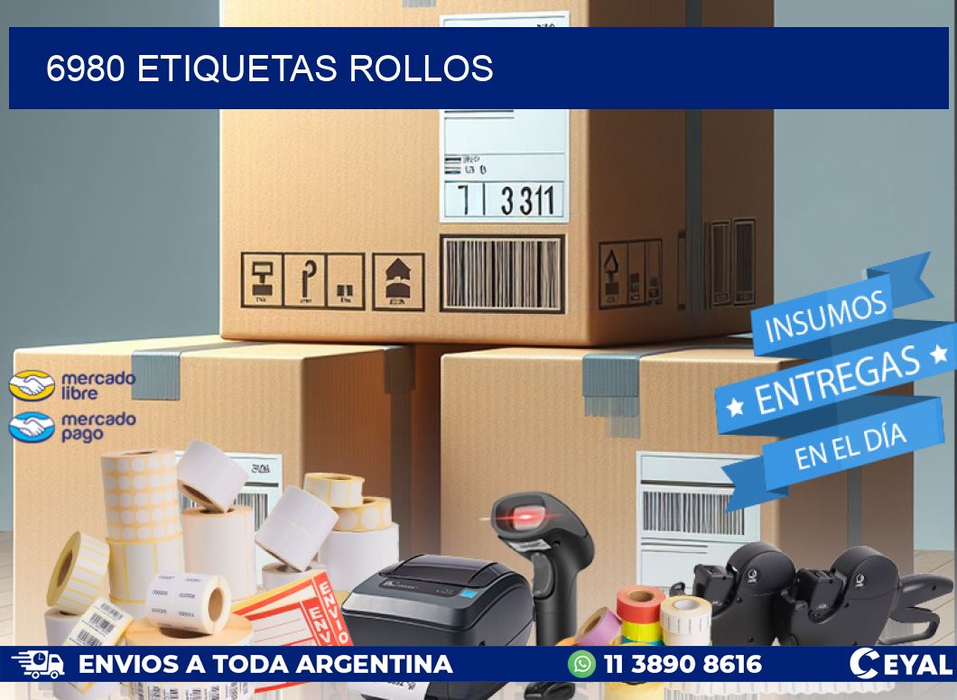 6980 etiquetas rollos