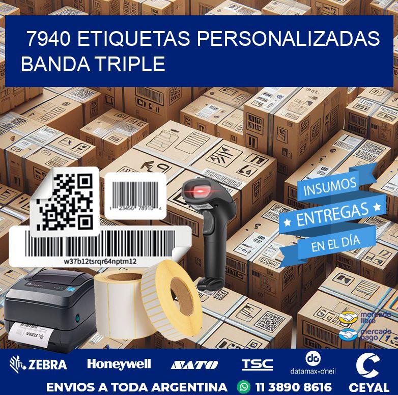 7940 Etiquetas personalizadas banda triple