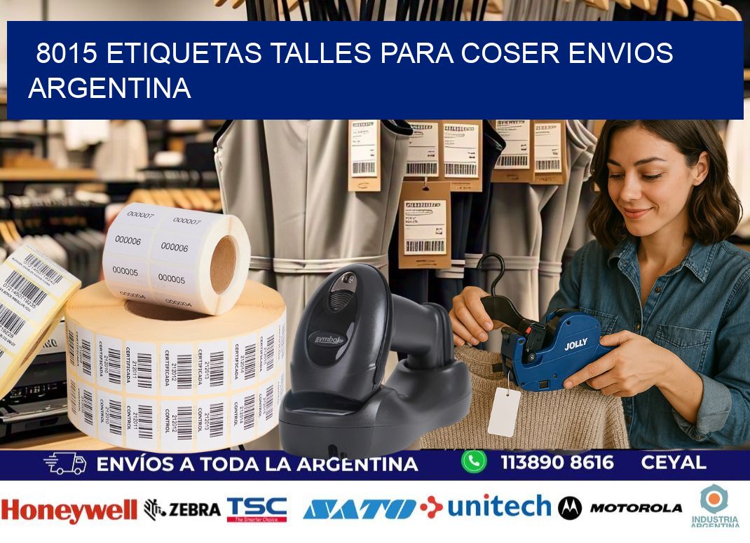 8015 ETIQUETAS TALLES PARA COSER ENVIOS ARGENTINA