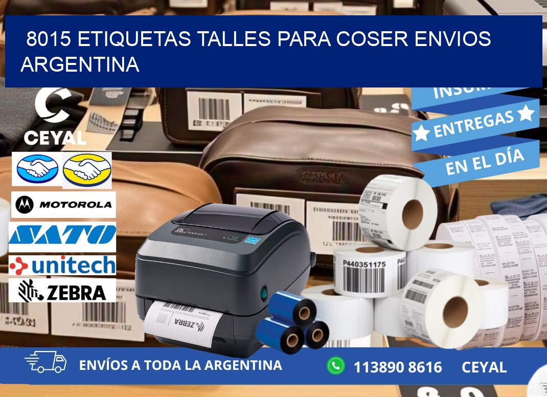 8015 ETIQUETAS TALLES PARA COSER ENVIOS ARGENTINA