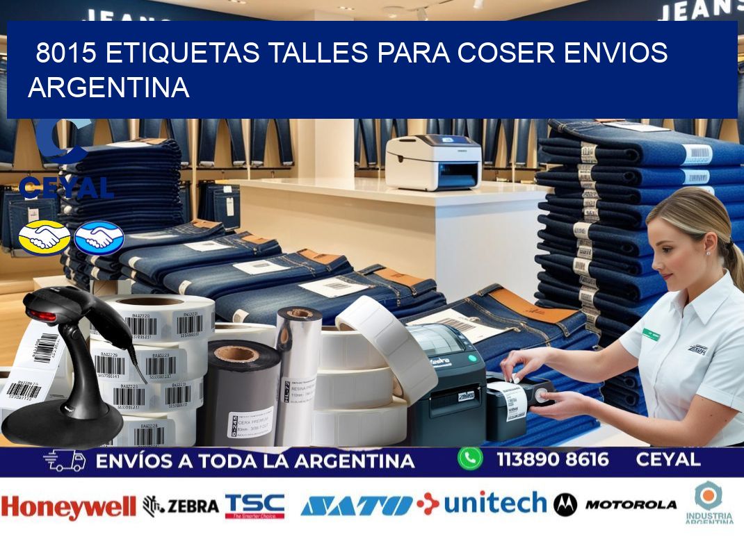 8015 ETIQUETAS TALLES PARA COSER ENVIOS ARGENTINA