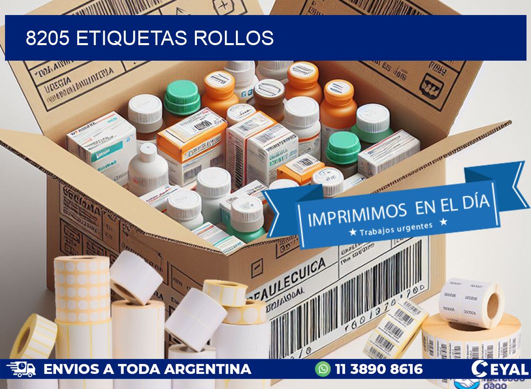 8205 etiquetas rollos