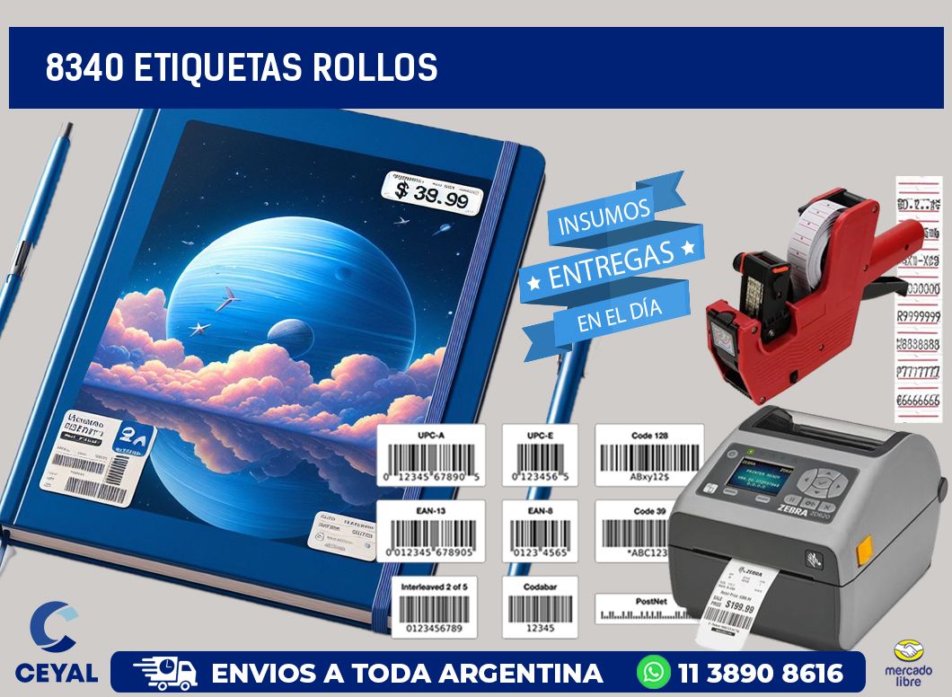 8340 etiquetas rollos
