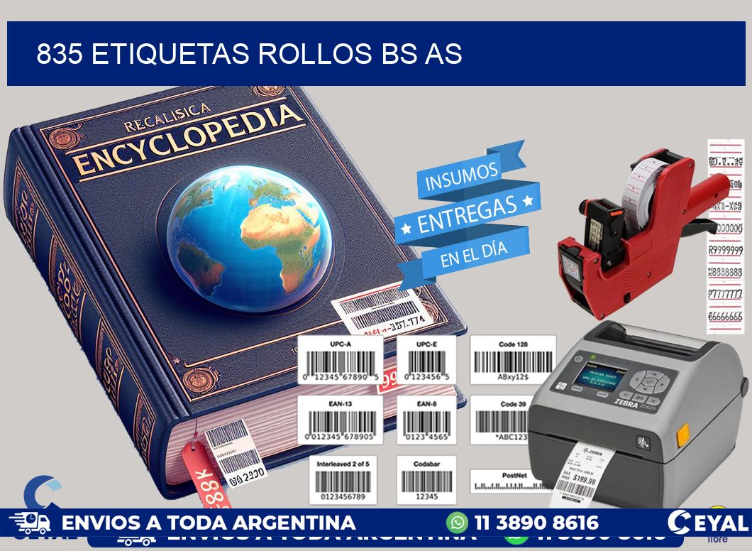 835 etiquetas rollos BS AS