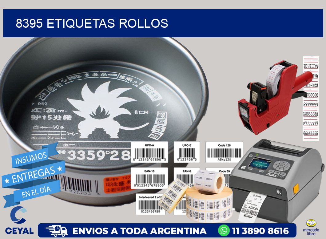 8395 etiquetas rollos