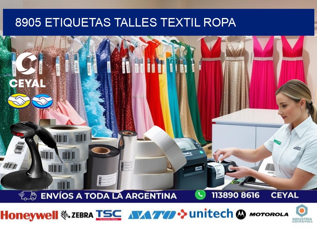 8905 ETIQUETAS TALLES TEXTIL ROPA