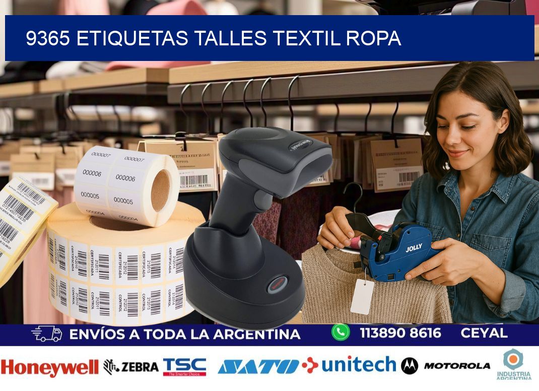 9365 ETIQUETAS TALLES TEXTIL ROPA