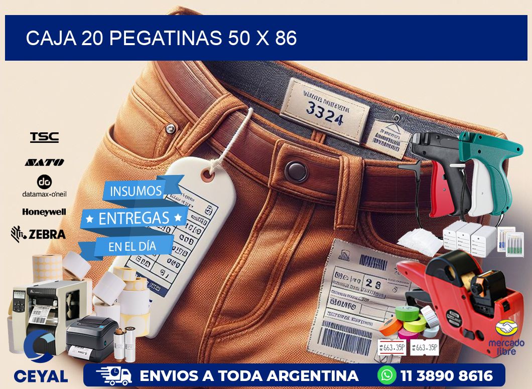 CAJA 20 PEGATINAS 50 x 86
