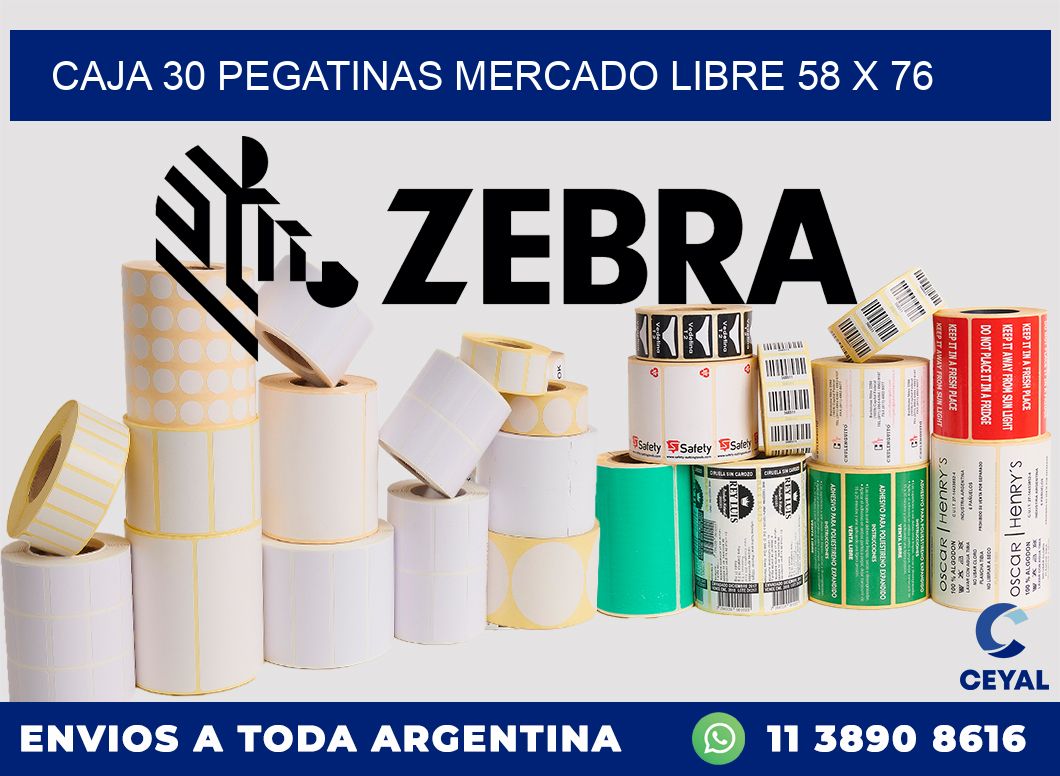 CAJA 30 PEGATINAS MERCADO LIBRE 58 x 76