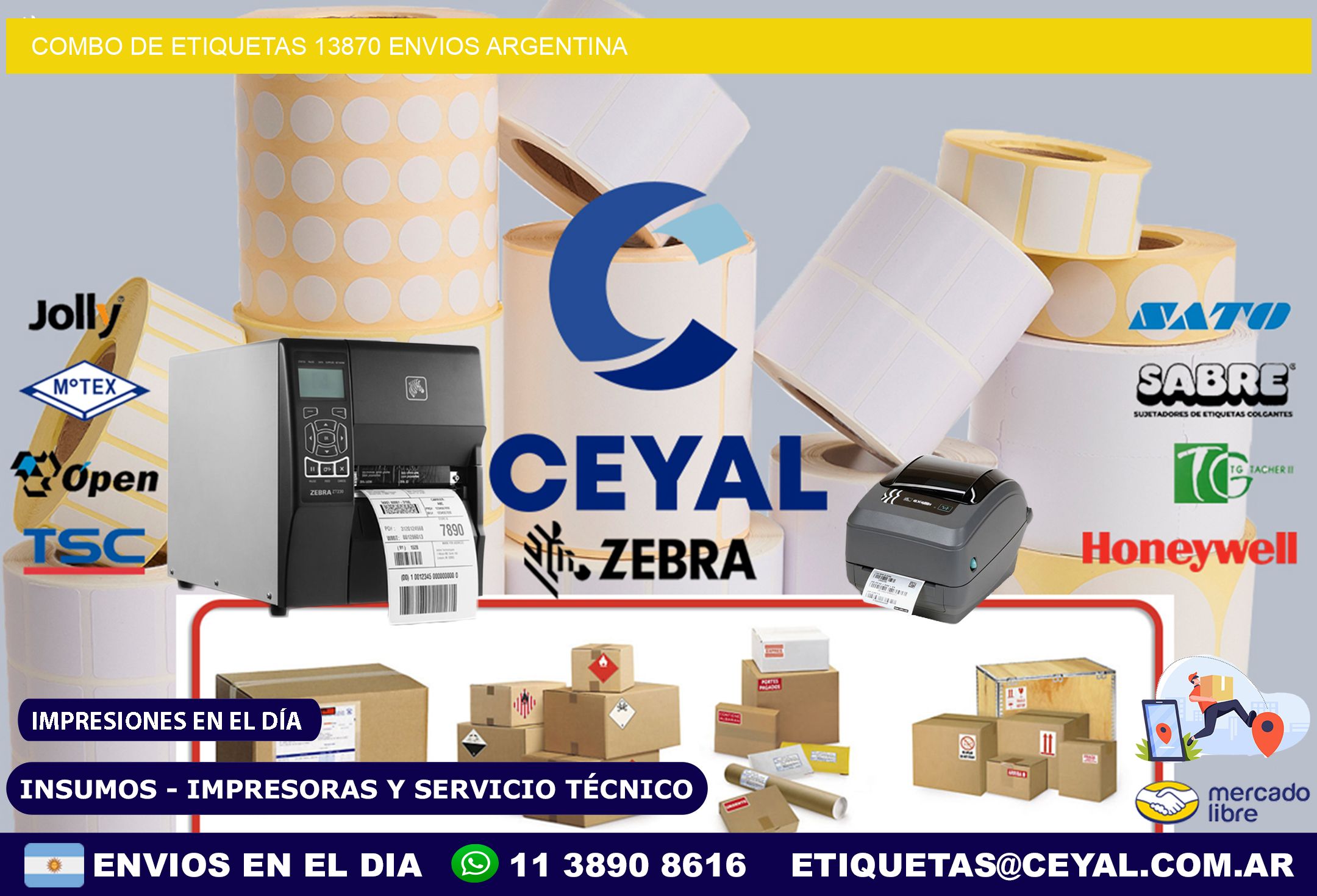 Combo de etiquetas 13870 ENVIOS ARGENTINA