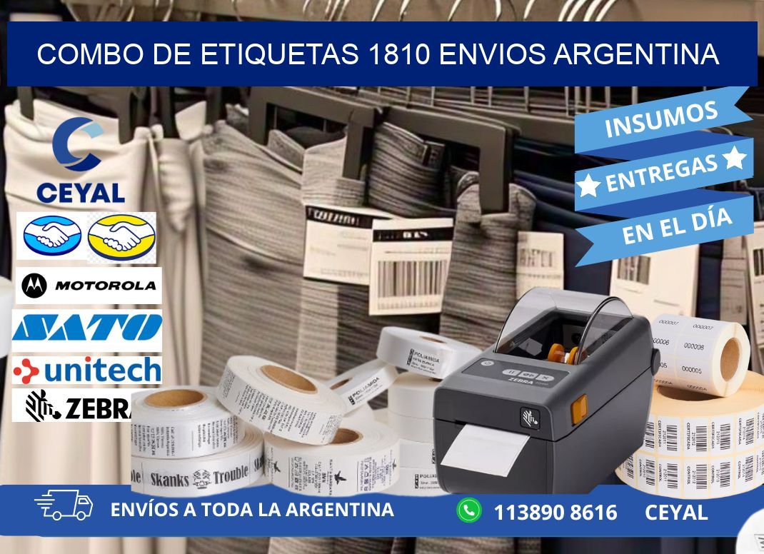 Combo de etiquetas 1810 ENVIOS ARGENTINA