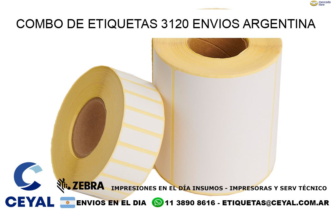 Combo de etiquetas 3120 ENVIOS ARGENTINA