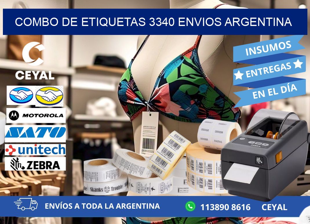 Combo de etiquetas 3340 ENVIOS ARGENTINA
