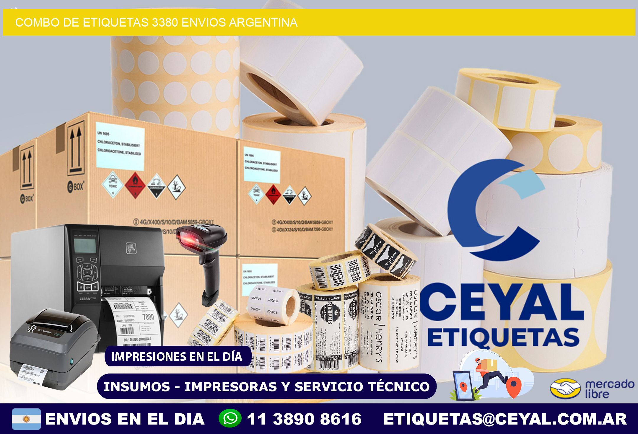 Combo de etiquetas 3380 ENVIOS ARGENTINA